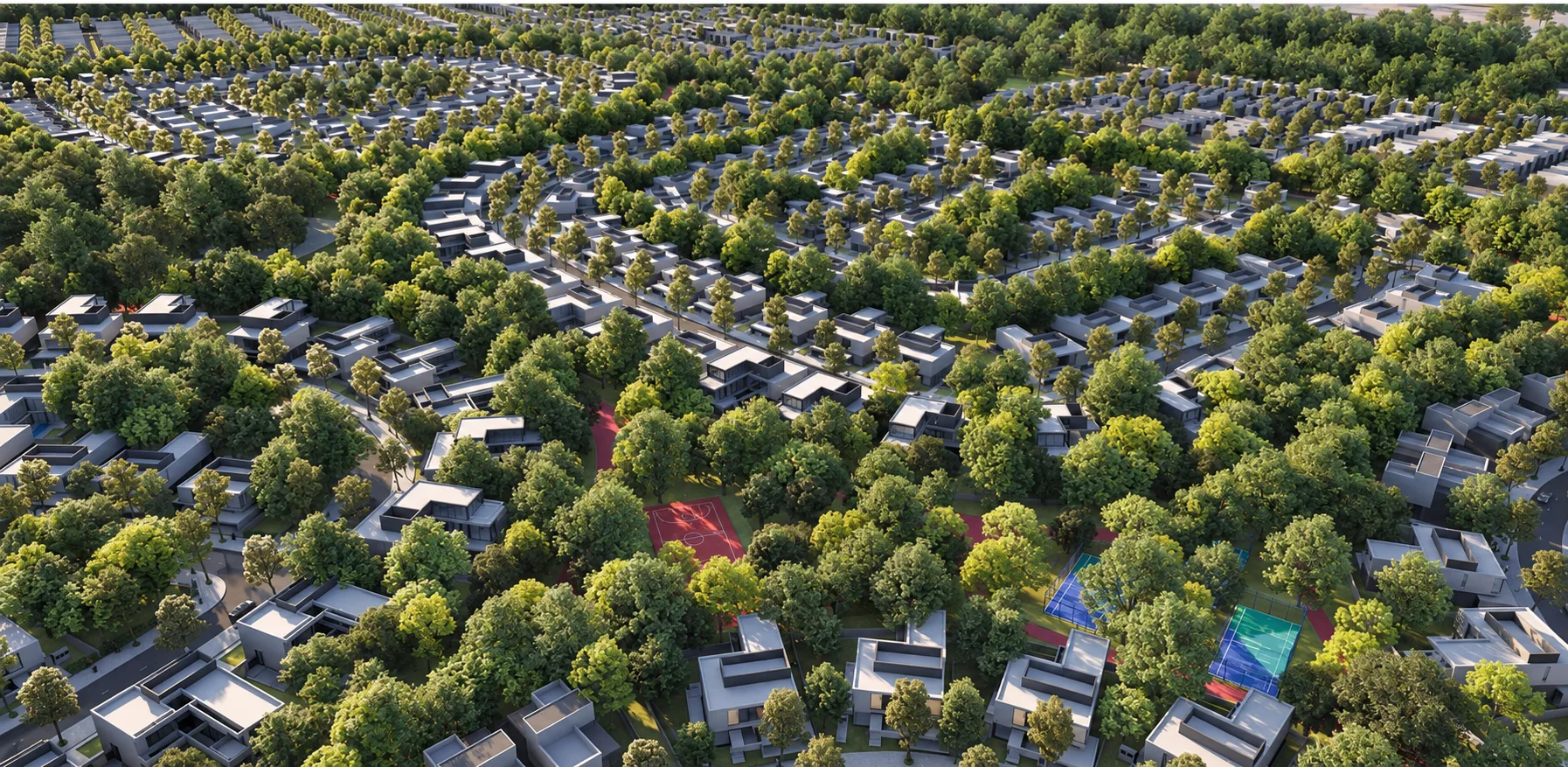 Lunaya masterplan showing lagoons, parks, villas and Lunaya Terraces